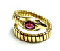 Snake Gas Tube Ring Yellow Gold Ruby Ring 58 Facettes