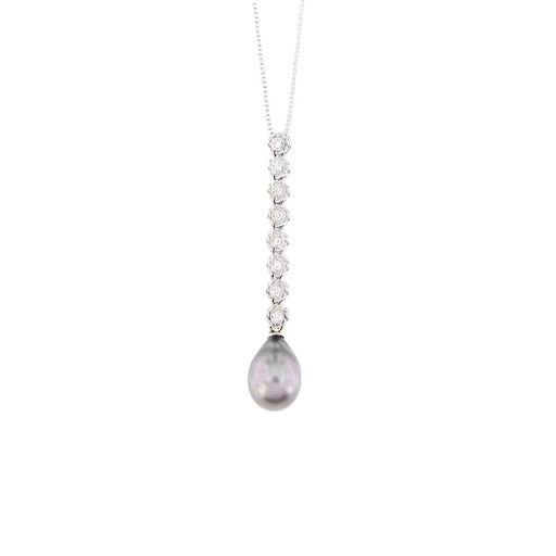 Collier Collier pendentif diamants perles de Tahiti 58 Facettes 17800