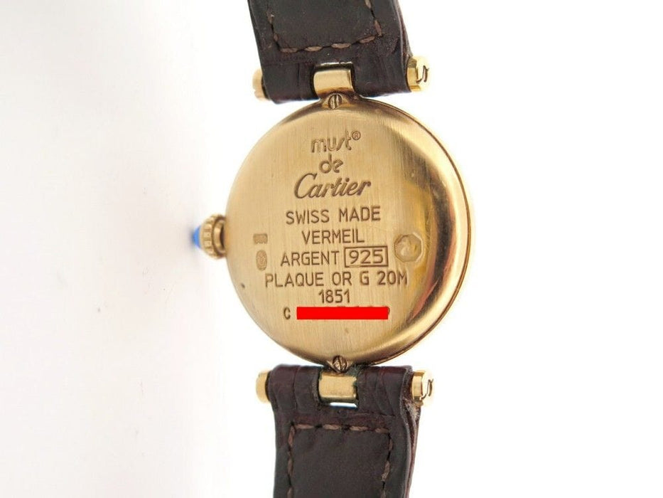 Montre vintage montre must de CARTIER vendome 24 mm quartz vermeil 58 Facettes 256557
