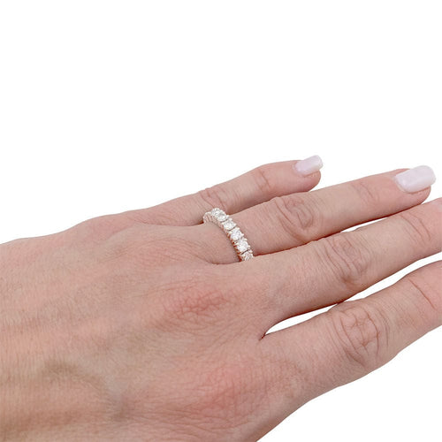 Bague 54 Alliance tour complet or blanc, diamants. 58 Facettes 32467