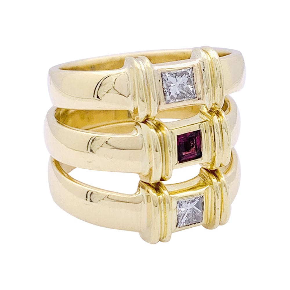 Bague Argent 925 Rhodié Sertie De 11 Diamants Cz Multicolores - Taille 64 - Marque Dolly-Bijoux