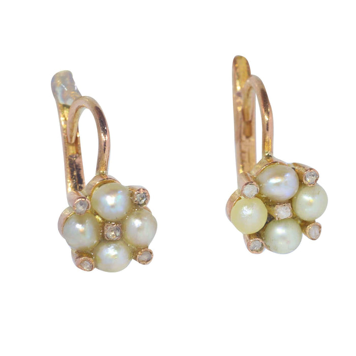 Boucles d'oreilles Boucles d'oreilles avec diamants et perles 58 Facettes 23031-0043