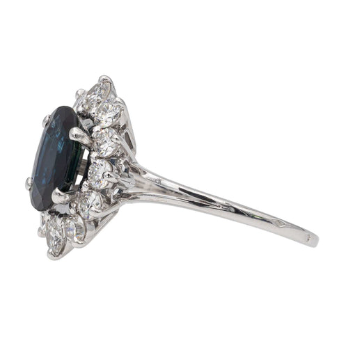 Bague 59 Bague Pompadour Or blanc Saphir 58 Facettes 2543081CN