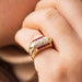 Ring Tank ring in pink gold and diamonds 58 Facettes 5614