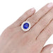 Bague 53 Bague Pompadour, or blanc, saphir et diamants. 58 Facettes 32592