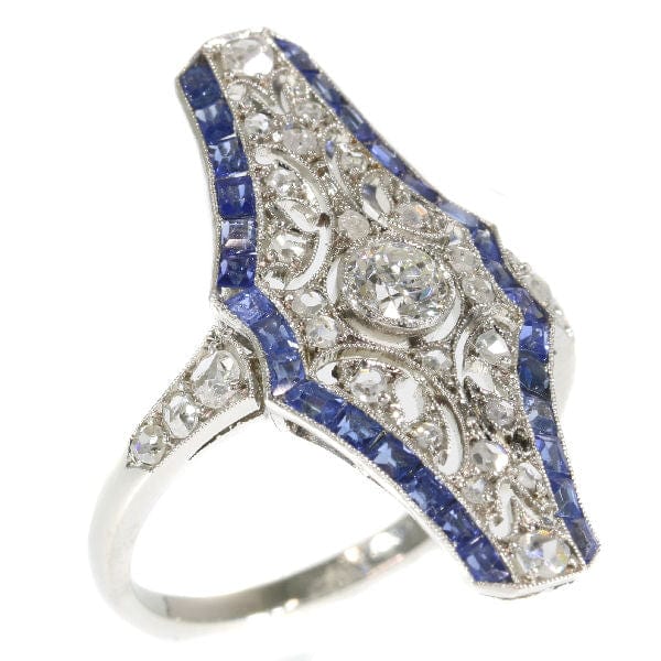 Bague 53 Bague saphir et diamants 58 Facettes 17209-0239