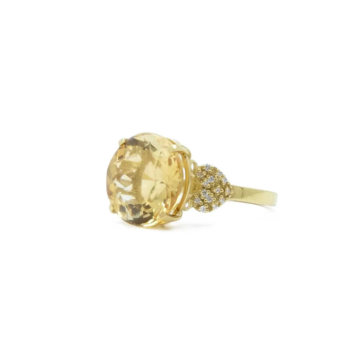 Bague 58 Bague cocktail Or jaune Citrine Diamants 58 Facettes REF2218-18