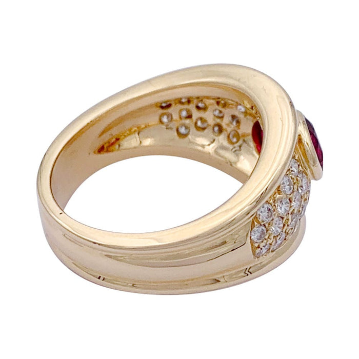 Bague 54 Bague bandeau rubis et diamants. 58 Facettes 32179