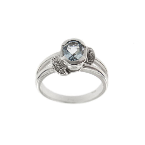 Bague 56 Bague aigue-marine diamants 58 Facettes 21456