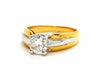 Ring 56 Solitaire Ring Yellow Gold Diamond 58 Facettes 06326CD