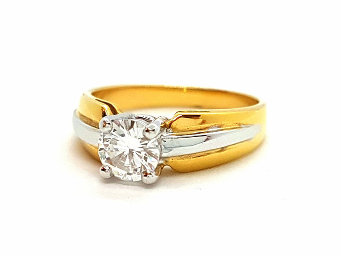 Bague 56 Bague Solitaire Or jaune Diamant 58 Facettes 06326CD