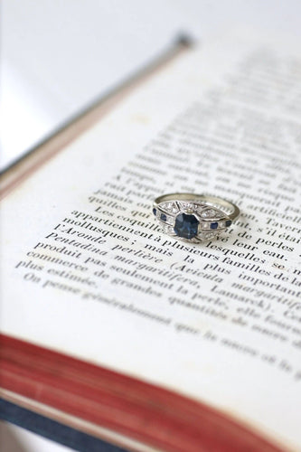 Bague Bague dôme Art Deco saphirs et diamants 58 Facettes