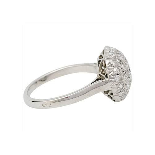 Bague 55 Bague boule en platine, or blanc et diamants. 58 Facettes 31667