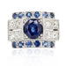 Ring 53 Old art deco sapphire and diamond ring 58 Facettes 22-420