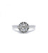 Ring 51 / White/Grey / 750‰ Gold and 950‰ Platinum Solitaire Diamond Ring 1.00 carat 58 Facettes 210201R