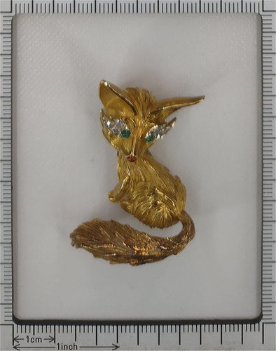 Broche Broche française renard des années 1950 en or : Un trésor vintage 58 Facettes 23338-0270