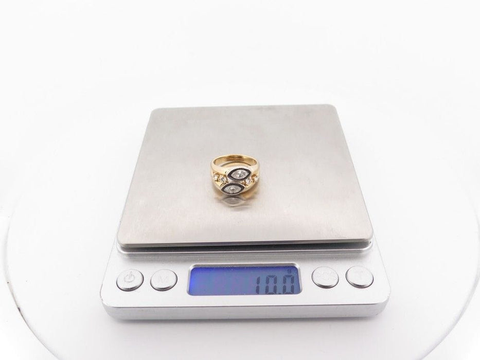 Bague 59 bague jonc anneau diamants et or jaune 18k marquise 0.9ct 58 Facettes 256458
