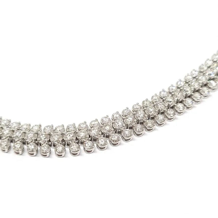 Collier Collier rivière de diamants or blanc 58 Facettes