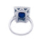 Bague 53 Bague or blanc, saphir 3,84 cts et diamants baguettes. 58 Facettes 32602