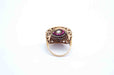Ring Ring Yellow gold Platinum Diamonds Ruby 58 Facettes 24509