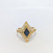 Bague Bague Losange or jaune diamants et saphir 58 Facettes 25587