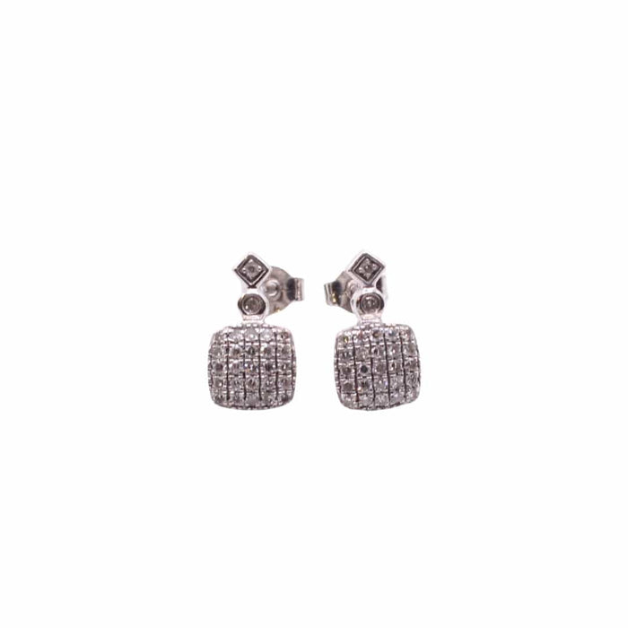 Boucles d'oreilles Boucles d’oreilles pavage diamants or blanc 58 Facettes