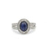 Ring 51 / White/Grey / 750‰ Gold Sapphire Diamond Ring 58 Facettes 220083R