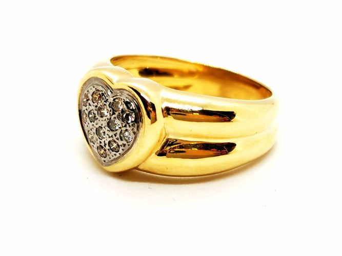 Bague 53 Bague Coeur Or jaune Diamant 58 Facettes 1345937CN