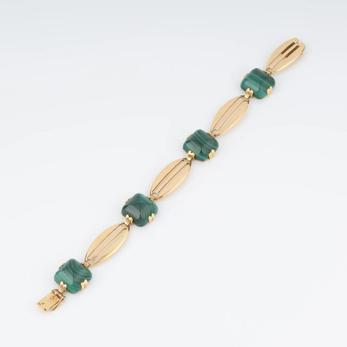 Bracelet Bracelet or jaune, malachite 58 Facettes 1