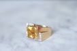 Ring Tank ring citrine & diamonds in pink gold 58 Facettes