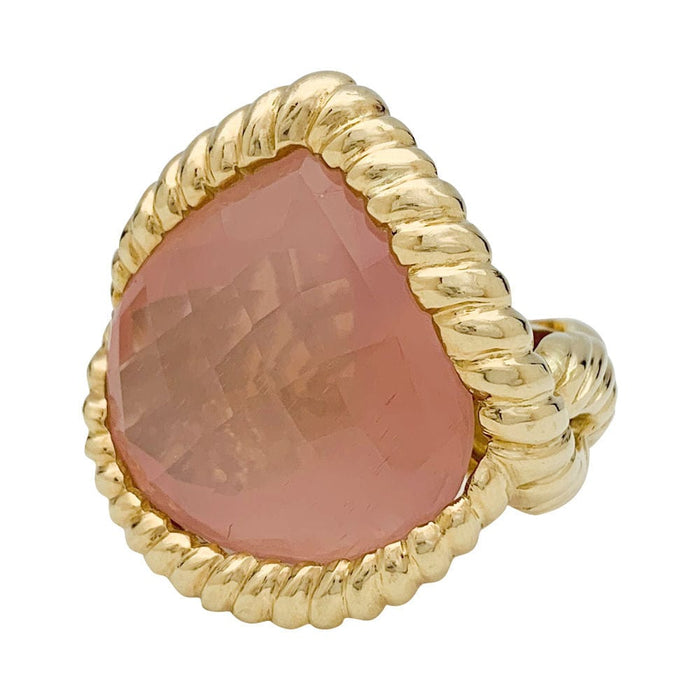 Bague 51 Bague en or jaune, quartz rose. 58 Facettes 31134