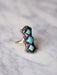 Antique marquise diamond and turquoise ring in gold 58 Facettes
