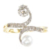 Ring 53 You and me diamond and pearl ring 58 Facettes 19225-0096