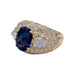 Ring 49 Sapphire, yellow gold and diamond ring. 58 Facettes 32103
