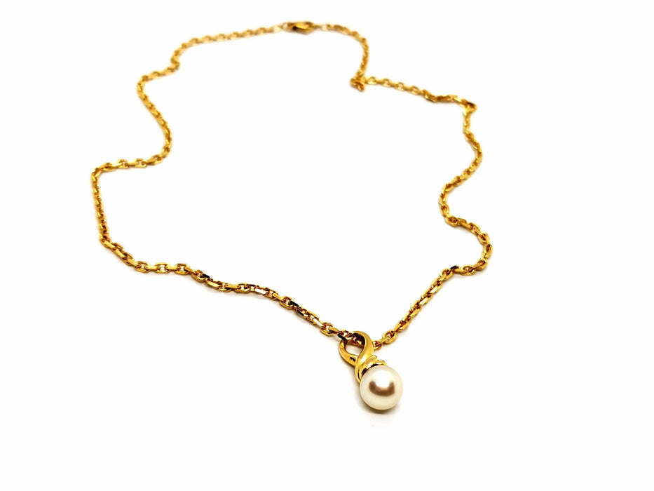 Collier Collier Chaîne + pendentif Or jaune Perle 58 Facettes 1468787CN