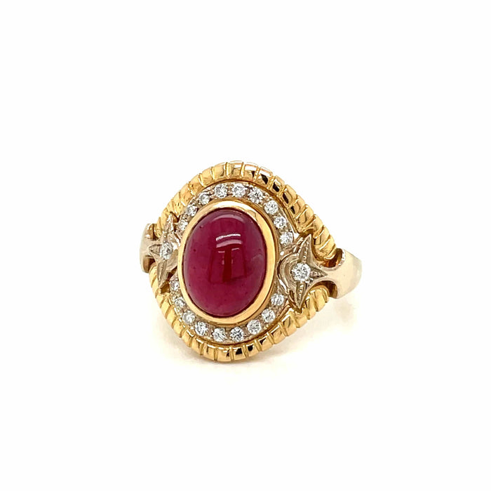 Bague 56 Bague cocktail Diamants Rubis 58 Facettes