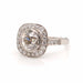 Ring 53 Art Deco style ring Platinum Diamonds 58 Facettes 23324 / 24784