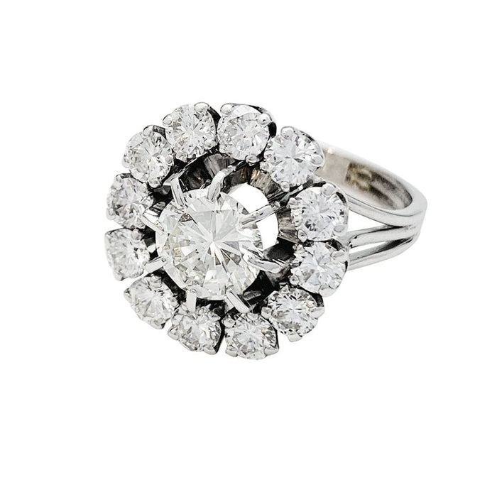 Bague 52 Bague marguerite or blanc diamant 1,20 carat. 58 Facettes 30615