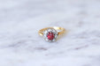 Bague Bague marguerite spinelle rouge entourage diamants 58 Facettes