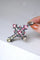 Pendentif Croix ancienne en argent, émail, et pierres du Rhin 58 Facettes