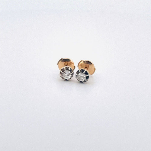 Boucles d'oreilles Clous d'oreilles en or jaune, diamants 58 Facettes