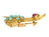 Brooch Brooch with turquoise and rubies 58 Facettes 21181-0521