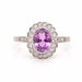 Ring 55 Platinum Ring Pink Sapphire Diamonds 58 Facettes 24085