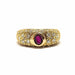 Ring Vintage ring in yellow gold, rubies & diamonds 58 Facettes