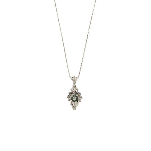 Collier Collier pendentif croix émeraude diamants 58 Facettes 31757