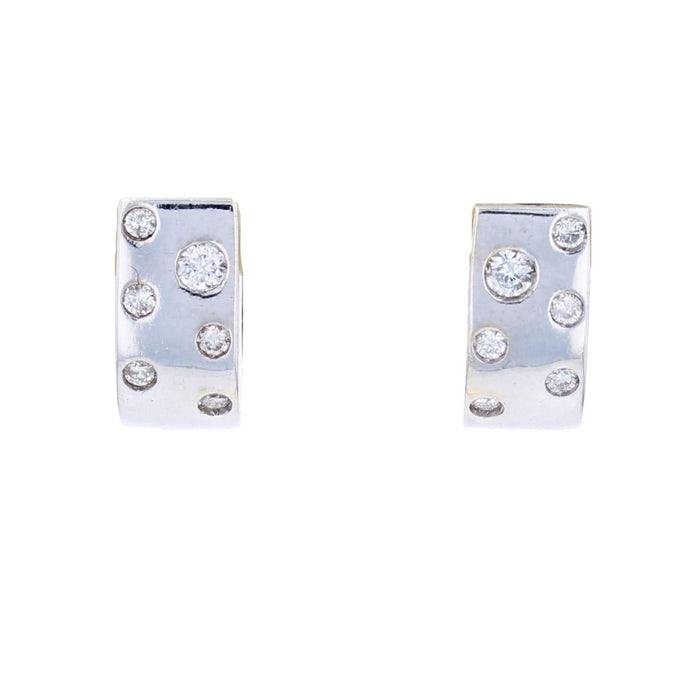 Boucles d'oreilles Boucles d'oreilles or blanc diamants modernes 58 Facettes APEB7