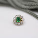 Pendant Antique emerald flower cabochon and diamond pendant 58 Facettes 22-591