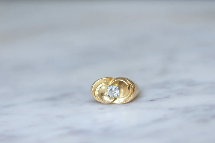 Bague 49.5 Bague Tank retro en or jaune et diamant 58 Facettes