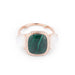 Bague Bague en or jaune malachite, nacre et diamants 58 Facettes 1