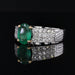 Ring 56 Emerald diamond ring white gold 58 Facettes 21-829